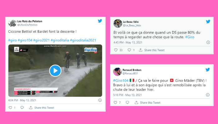 6e étape Giro 2021 : Vos meilleur tweet