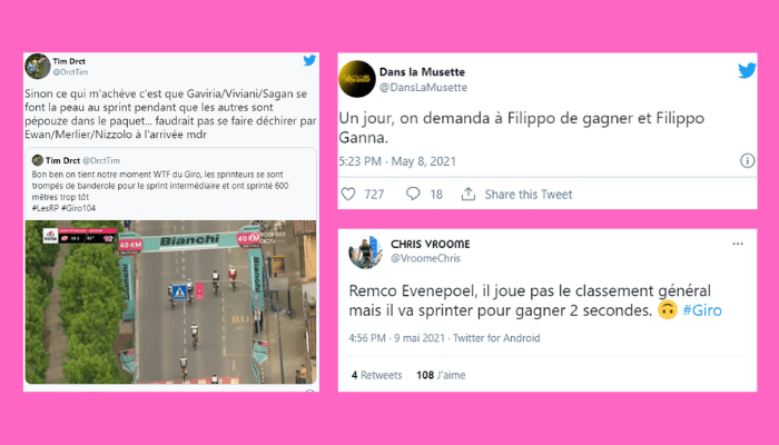 Giro 104 les meilleurs tweets du début de course
