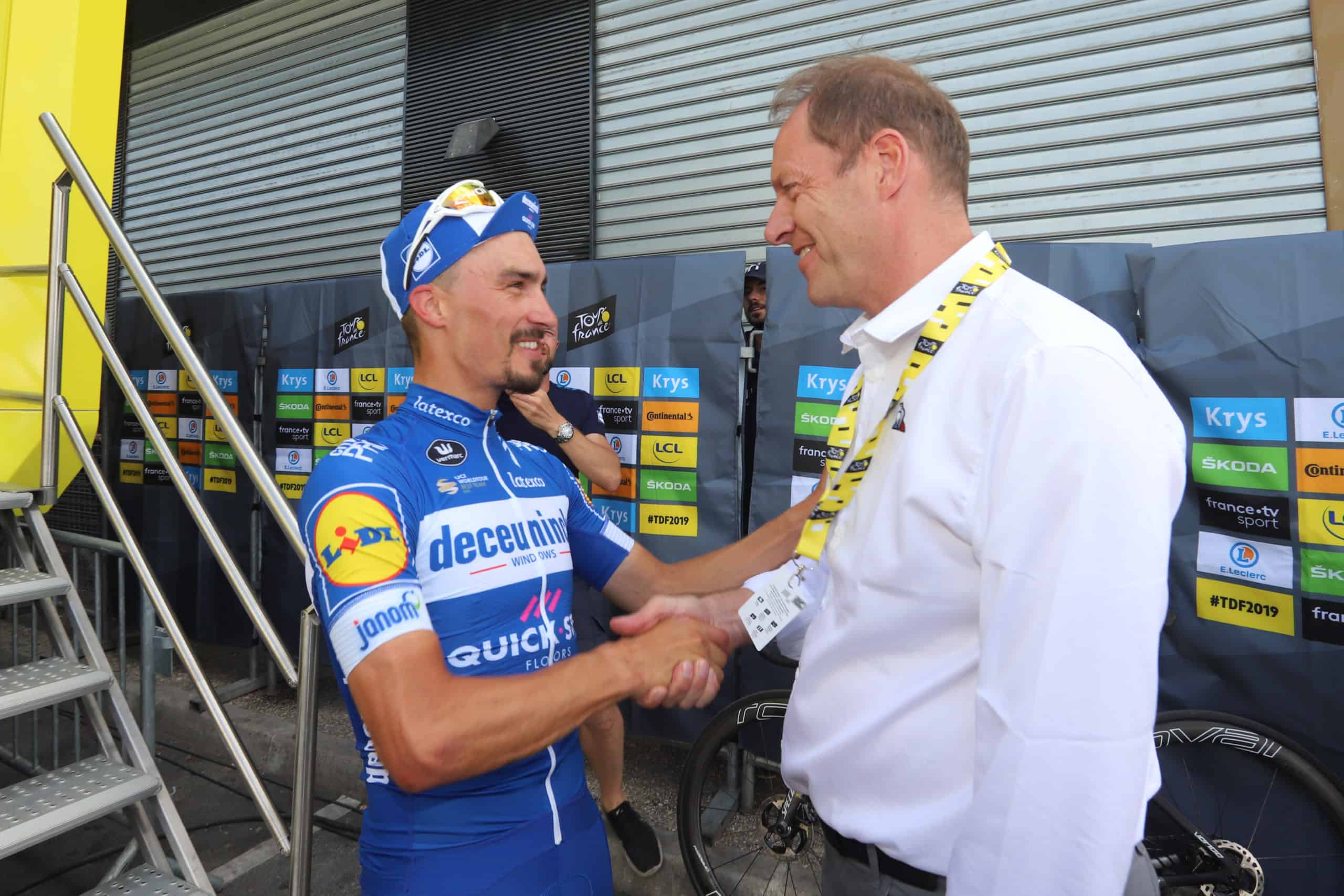 Christian Prudhomme avec Julian Alaphilippe