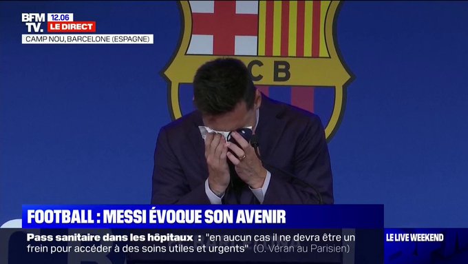 Les larmes de Lionel Messi en conférence de presse