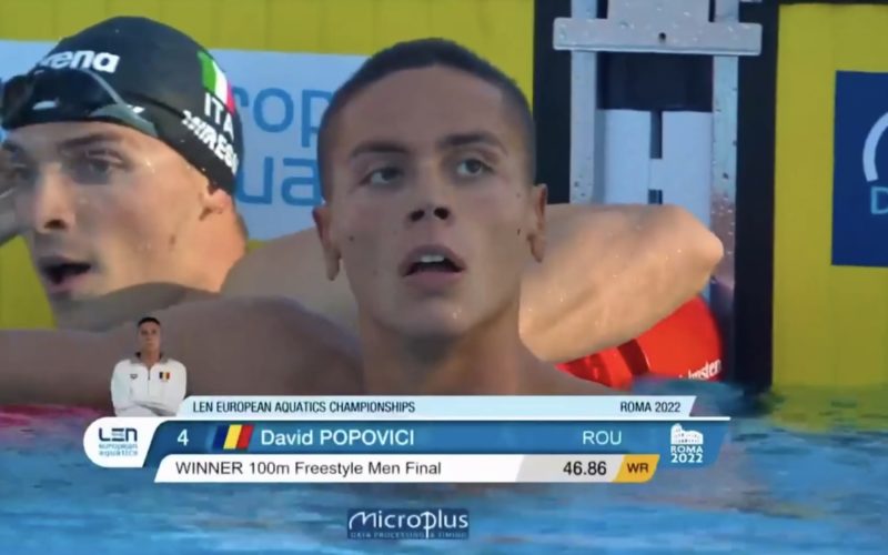 David Popovici bat le record du monde du 100m nage libre !